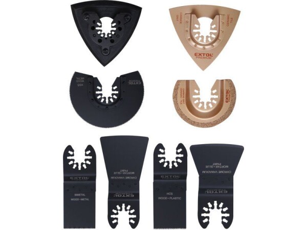 EXTOL PREMIUM 8803825 Sada nástrojů pro multifunkční brusku 8ks (SK, BiM, HCS, HSS)
