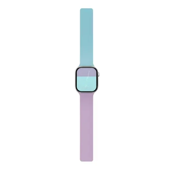Moft Snap Duo Peony/Aqua / Řemínek / Oboustranný silikonový / Pro Apple Watch 1-11/SE/SE 2/SE 3 (38-42 mm) (MD025-1-42-PNPPAQGN)