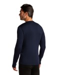Pánské merino tričko s dlouhým rukávem ICEBREAKER Mens 200 Oasis LS Crewe Snow Wave, Midnight Navy velikost: XXL