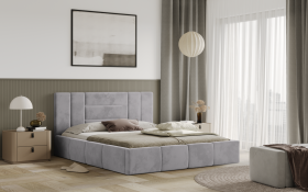 FRONTI Postel MILANO 120x200 světlešedá s úložným prostorem