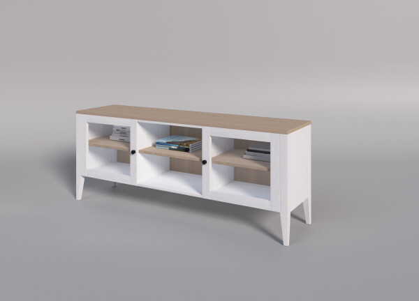 ARTEN (NANO Systems s.r.o.) Bukový TV stolek TALO KT4 (bílý lak)