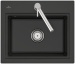 Keramický dřez Villeroy & Boch Subway Style 60 S, 336A01R7, Pure Black 336A01R7