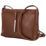 Módní dámská kožená crossbody kabelka Ofelie, hnědá