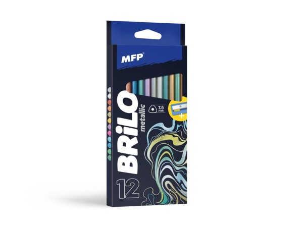 Pastelky MFP BRILO 12 ks Metalické ořezávátkem