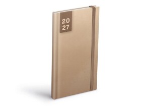 Týdenní diář 2027 MFP 90x170mm T806 Lamino s gumkou minimalistický přírodní