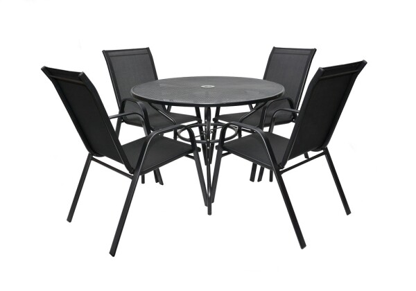 Rojaplast Zahradní křeslo XT1012C kovové - černá textilie