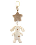 Zajíček natahovací hrací strojek plyš - závěs na postýlku/kočárek