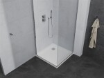 MEXEN/S - Pretoria otevírací sprchový kout 80x80, sklo transparent, chrom + vanička 852-080-080-01-00-4010