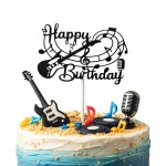 Cesil Cesil Zápich do dortu černý Happy Birthday hudebník