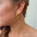 ELENYS Bold Dome Hoops – pozlacené náušnice 18K žluté zlato