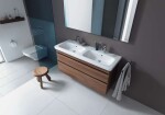 DURAVIT - DuraStyle Dvojumyvadlo nábytkové 130x48 cm, s 1 otvorem pro baterie, s WonderGliss, alpská bílá 23381300001