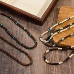 Pánský korálkový náhrdelník Nakoa - chirurgická ocel, Barevná/více barev 47 cm + 5 cm (prodloužení)