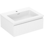 MEXEN/S - Rivel koupelnová skříňka 60 cm s umyvadlem Otis, 1 šuplík, reliéf , bílá mat 91A20-06023-1-BF01-W18M01