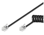 PremiumCord Kabel telefonní sluchátkový kroucený 4 žíly 2m - černý (4040849502705)