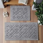 DumDekorace Sada bavlněných koupelnových koberců BOSTON 12 - šedá Šířka: 60 cm | Délka: 100 cm