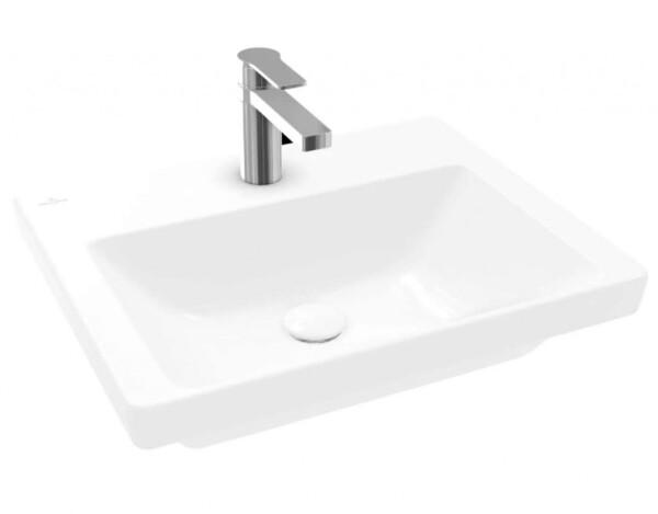 VILLEROY & BOCH - Subway 3.0 Umyvadlo nábytkové 55x44 cm, bez přepadu, otvor pro baterii, CeramicPlus, Stone White 4A70F5RW