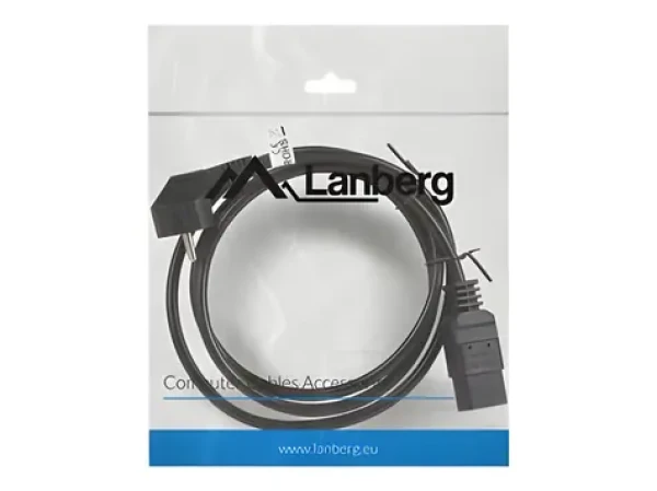 Lanberg CEE7/7 - IEC C19 černá / Napájecí kabel / 1,8 m / 16A / VDE (CA-C19C-10CC-0018-BK)