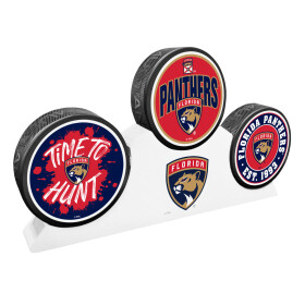 Mustang Puk Florida Panthers NHL 3 Puck Podium Set