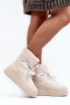 Dámské sněhule s ozdobným svazováním světle béžové Siracna 38