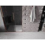 MEXEN/S - Velar L posuvné sprchové dveře 90, grafit, růžové zlato 871-090-003-41-60