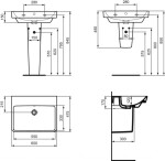 IDEAL STANDARD - i.Life B Umyvadlo 60x48 cm, s přepadem, bez otvoru pro baterii, bílá T684501
