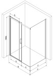 MEXEN/S - OMEGA sprchový kout 150x100, transparent, chrom 825-150-100-01-00