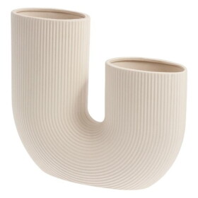 Storefactory Porcelánová váza STRÅVALLA Beige, béžová barva, porcelán