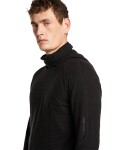 ICEBREAKER Mens Merino 400 RealFleece Grid Pulover Hood, Black (vzorek) velikost: M
