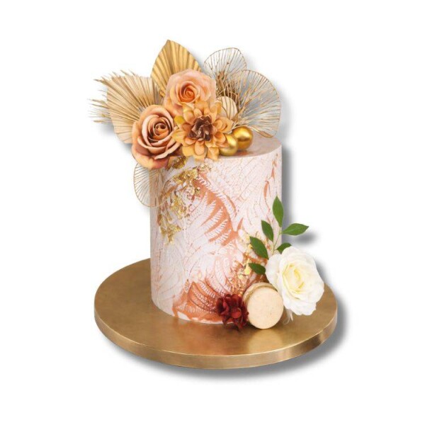 Dortisimo Zápich do dortu s květinami a zlatými listy (10 ks)