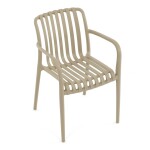 Židle jídelní, stohovatelná, cappucino plast