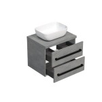 Koupelnová skříňka s černou úchytkou a krycí deskou SAT Cube Way 60x47,5x46 cm beton mat CUBE46C1603BE45 CUBE46C1603BE45