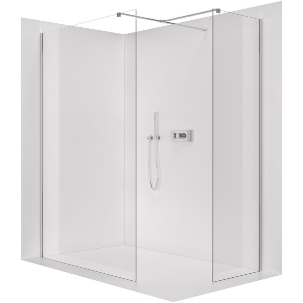 CERANO Sprchová zástěna Walk-in Onyx T L/P - 8 mm - hranatá vzpěra - chrom, transparentní sklo - 100x60x200 cm