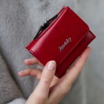 Trendy dámská mini kožená peněženka Haidis, červená