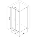 MEXEN/S - Exo sprchový kout dveře křídlové 80 x 80, transparent, chrom 8182-080-080-01-00