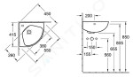 VILLEROY & BOCH - O.novo Umývátko Compact 415x415 mm, s přepadem, 1 otvor pro baterii, CeramicPlus, alpská bílá 732740R1