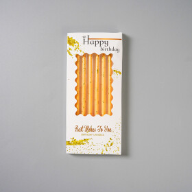 Dortové svíčky žlutá se zlatem 6ks