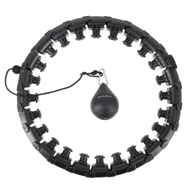 HMS HHW01 Masážní hula hoop se závažím černá (5907695511932)