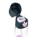 B.box Láhev na pití s brčkem 450 ml - indigo/růžová