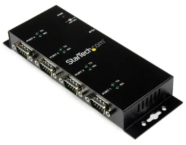 StarTech USB adaptér na 4x sériový port černá / Adaptér RS-232 / FTDI chipset / ocel (ICUSB2324I)