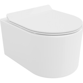 MEXEN/S - Sofia Závěsná WC mísa Rimless Tornado včetně sedátka s slow slim, duroplast, bílá lesk 30540100T