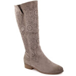 Dámské semišové zateplené ažurové boty khaki Potocki 12522 38