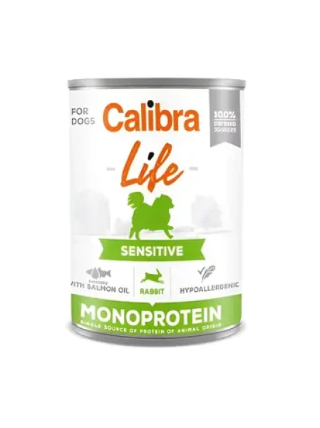 Calibra Dog Life Sensitive Rabbit 400 g / Konzerva pro psy / citlivé trávení