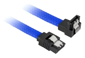 Sharkoon SATA III modrá / Datový kabel / úhlový 90° / 60 cm / 6 Gbit/s (4044951016587)