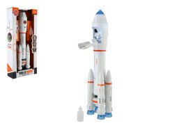 Raketa vypouštějící páru plast 36cm na baterie se zvukem se světlem s doplňky v krabici 17x38x6,5cm
