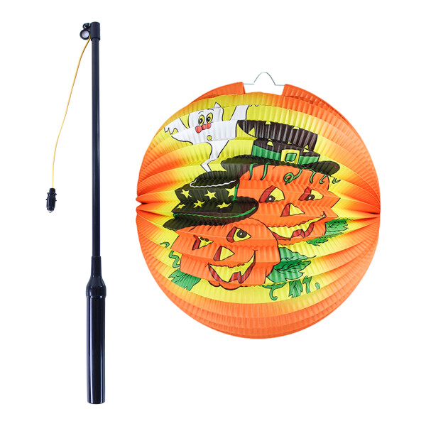 Lampion Halloween kulatý veselé dýně 25 cm