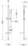 MEXEN/S - Royo SET umyvadlová + vanová baterie s příslušenstvím DQ72, černá 72203DQ72-70