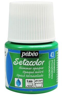 Barva na textil Pébéo Setacolor Shimmer 45 ml - Zelená metalická chlorophyl 43