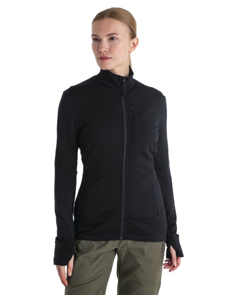 Dámská merino mikina ICEBREAKER Wmns 260 Quantum IV LS Zip, Black velikost: XS
