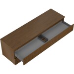 MEXEN/S - Rivel koupelnová skříňka pod umyvadlo 160 cm s deskou, 2 zásuvky, reliéf , ořech 91A20-16047-2-BFFC86