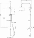 MEXEN/S - KT67 vanový sloup s termostatickou baterií, černá 779006793-70